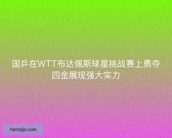 国乒在WTT布达佩斯球星挑战赛上勇夺四金展现强大实力