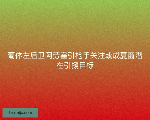 葡体左后卫阿劳霍引枪手关注或成夏窗潜在引援目标