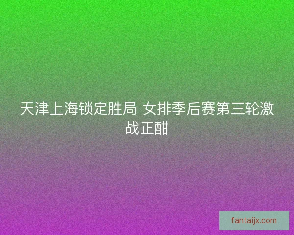 天津上海锁定胜局 女排季后赛第三轮激战正酣 天津上海锁定胜局 女排季后赛第三轮激战正酣